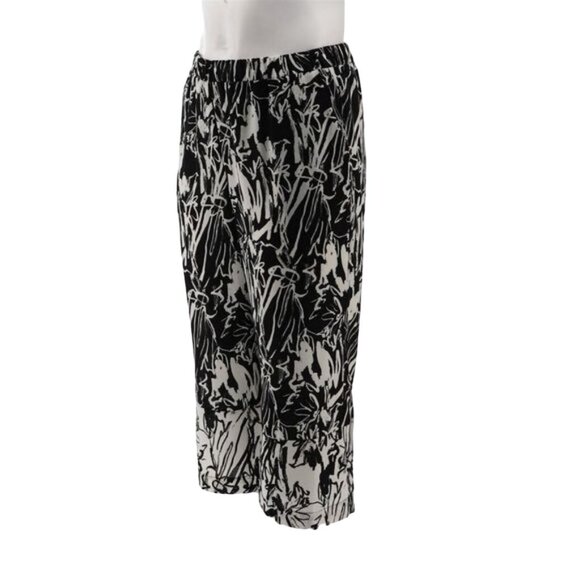 NWT TRUTH + STYLE PRINTED WOVEN CROPPED PANTS BLACK & WHITE XL - Picture 1 of 13